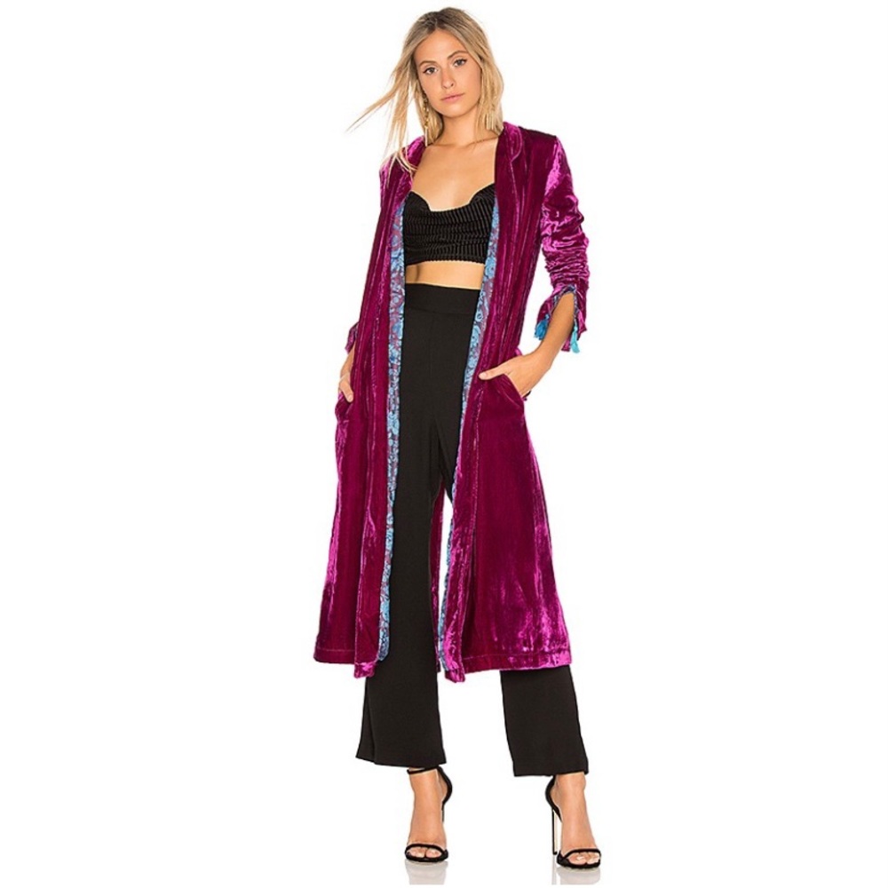 Dahlia Women's Velvet Long Coat